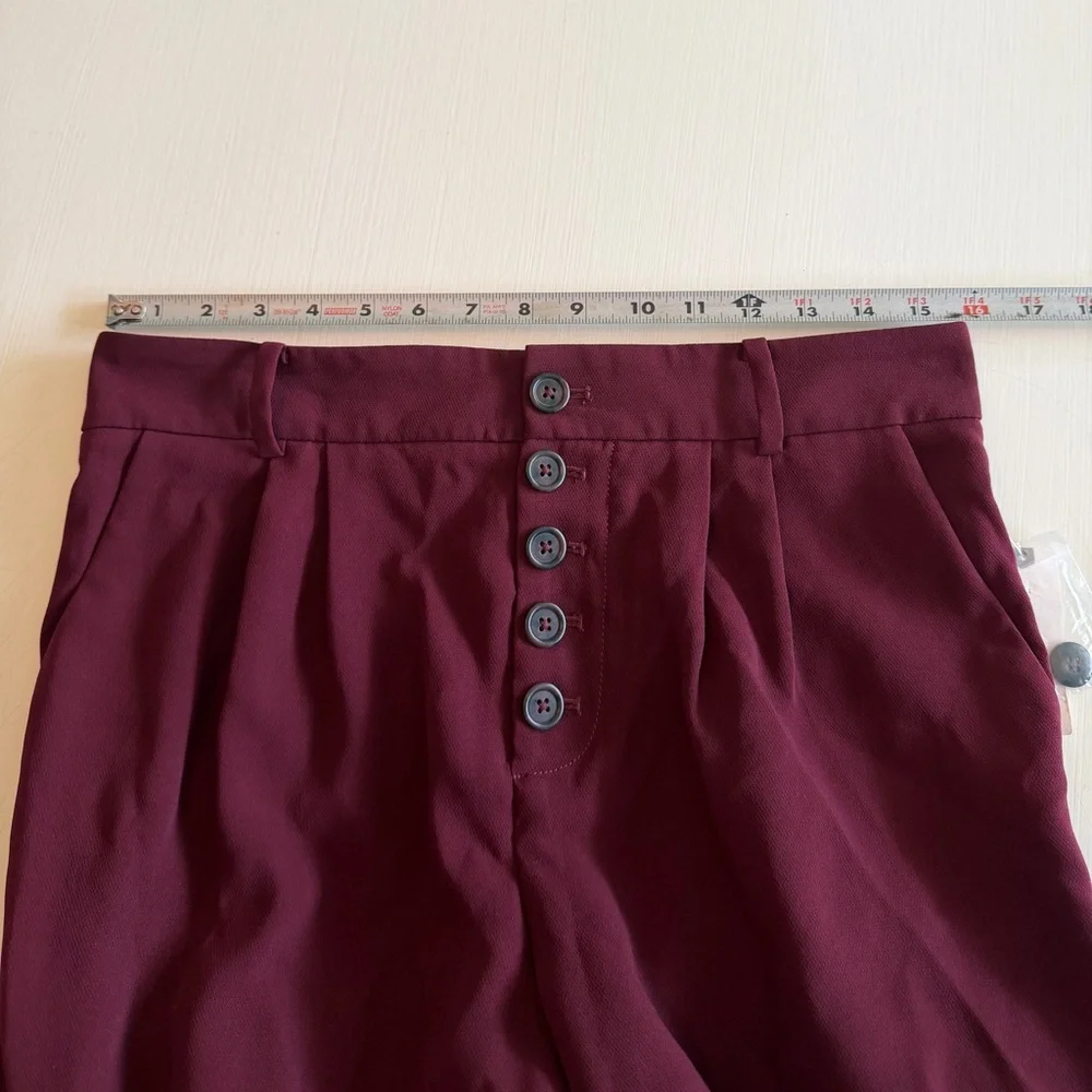 NWT Anthropologie 4 Sasha Button-Fly Tapered Crepe Pants
